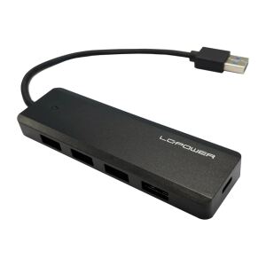 LC-Power LC-HUB-U3-4-V2 Schnittstellen-Hub USB 3.2 Gen 1 (3.1 Gen 1) Type-A 5 Mbit/s Schwarz