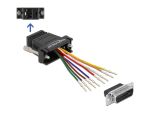 DeLOCK D-Sub 15 Pin Stecker zu RJ45 Buchse Montagesatz schwarz