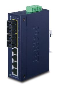 PLANET Industrial Fast Ethernet Switch 4-Port 10/100 Mbps RJ45 + 2-Port 100Base-FX SC IP30, Up to 15km