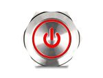 DELOCK Drucktaster zum Einbau 25mm 6xLötanschluss LED Rot