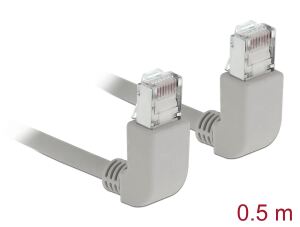 DELOCK Netzwerkkabel RJ45 Cat.6A S/FTP oben / oben gewinkelt