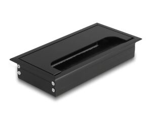 DeLOCK Kabeldurchführung für Tischeinbau mit Bürste 160 x 80 x 28 mm schwarz