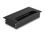 DeLOCK Kabeldurchführung für Tischeinbau mit Bürste 160 x 80 x 28 mm schwarz