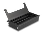 DeLOCK Kabeldurchführung für Tischeinbau mit Bürste 160 x 80 x 28 mm schwarz