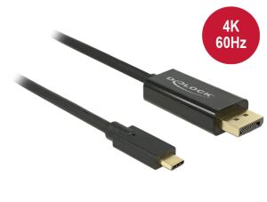 DeLOCK 85256 Videokabel-Adapter 2 m USB Typ-C DisplayPort Schwarz