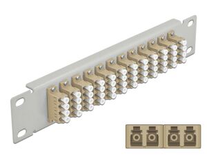 DELOCK 10" LWL Patchpanel 12 Port LC Quad beige 1 HE grau