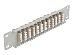 DELOCK 10" LWL Patchpanel 12 Port LC Quad beige 1 HE...