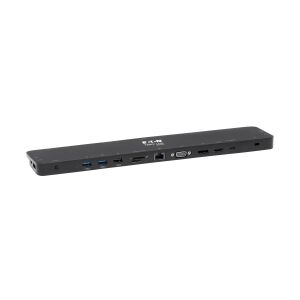 Tripp Lite U442-DOCK7D-B USB-C Dock, Dreifach-Display – 4K HDMI & DP, VGA, USB 3.x (5 Gbps) und USB 2.0 Nabenanschlüsse, GbE, 100 W PD-Aufladung