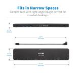 Tripp Lite U442-DOCK7D-B USB-C Dock, Dreifach-Display – 4K HDMI & DP, VGA, USB 3.x (5 Gbps) und USB 2.0 Nabenanschlüsse, GbE, 100 W PD-Aufladung