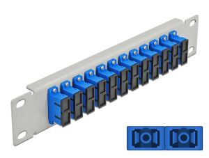 DELOCK 10" LWL Patchpanel 12 Port SC Duplex blau 1 HE grau