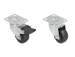 DELOCK Lenkrolle 50mm Tragkraft bis 400kg Set 2 x 2 Stück