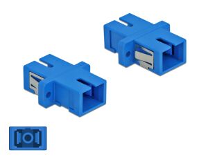 DeLOCK LWL Kupplung SC Simplex Buchse zu SC Simplex Buchse Singlemode 4 Stück blau