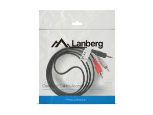 Lanberg CA-MJRC-10CC-0015-BK Audio-Kabel 1,5 m 3.5mm 2 x RCA Schwarz