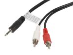 Lanberg CA-MJRC-10CC-0015-BK Audio-Kabel 1,5 m 3.5mm 2 x RCA Schwarz