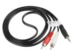 Lanberg CA-MJRC-10CC-0015-BK Audio-Kabel 1,5 m 3.5mm 2 x RCA Schwarz
