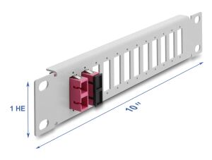 DELOCK 10" LWL Patchpanel 12 Port SC Dup./LC Quad 1 HE grau