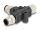 DeLOCK M12 T-Splitter A-kodiert 4 Pin 1 x Stecker zu 1 x Stecker und 1 x Buchse Parallelschaltung