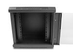 DELOCK 10" Netzwerkschrank mit Glastür 6 HE schwarz