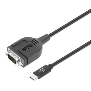 Manhattan 154499 Serien-Kabel Schwarz 1 m USB Typ-C DB-9