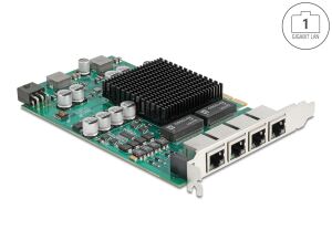 DELOCK PCI Express x4 Netzwerkkarte Gigabit LAN 4xRJ45 PoE+