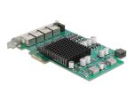 DELOCK PCI Express x4 Netzwerkkarte Gigabit LAN 4xRJ45 PoE+