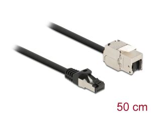 DELOCK Kabel RJ45 Stecker zu Keystone Modul RJ45 Buchse 50cm