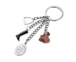 TROIKA KR13-17/CH Schlüsselring/Etui Schlüsselanhänger Schwarz, Braun, Silber