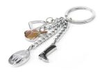 TROIKA KR13-17/CH Schlüsselring/Etui Schlüsselanhänger Schwarz, Braun, Silber