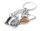 TROIKA KR13-17/CH Schlüsselring/Etui Schlüsselanhänger Schwarz, Braun, Silber