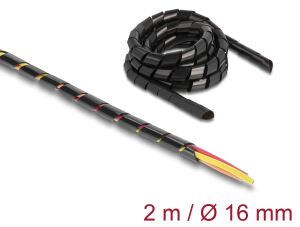 DELOCK Spiralschlauch flexibel 2 m x 16 mm schwarz
