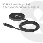 CLUB3D CAC-3027 Qi2 25W kabelloses Ladegerät schwarz Qi 2.2 MagSafe-kompatibles Magnetpad