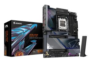 GIGABYTE X870E AORUS MASTER X3D Mainboard - Unterstützt AMD Ryzen 9000 CPUs, digitales 18+2+2-Phasen-VRM, bis zu 9000MHz DDR5 (O.C.), 2xPCIe 5.0 + 3xPCIe 4.0, Wi-Fi 7, 10GbE LAN, USB 4