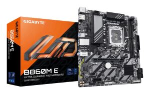 GIGABYTE B860M E Mainboard - Intel Core Ultra Series CPUs, 4+1+2 Phasen VRM, bis zu 8800MHz DDR5 (O.C), 2xPCIe 4.0 M.2, 1GbE LAN, USB 3.2 Gen 1