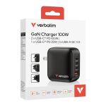 Verbatim Mini GaN Charger 100W Universal Schwarz AC Schnellladung Drinnen