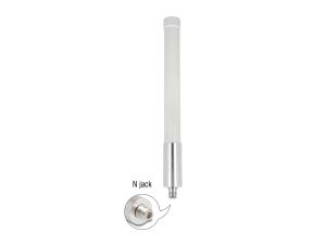 DeLOCK 4G / WiFi 2,4 GHz Antenne N Buchse 3 dBi 33,3 cm omnidirektional starr Wand- und Mastmontage outdoor weiß