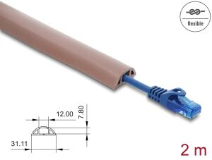 DELOCK Kabelkanal PVC flexibel 30 x 10 mm - Länge 2m Braun