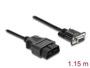 DELOCK Adapterkabel OBD-2 Stecker auf Sub-D 9 Pin Buchse