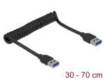 DELOCK USB 5 Gbps Spiralkabel Typ-A Stecker zu Typ-A Stecker