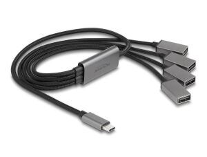 DELOCK 4 Port USB 2.0 Kabel-Hub USB Type-C Anschluss 60cm