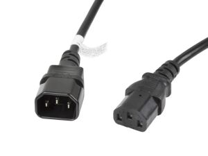 Lanberg CA-C13E-11CC-0030-BK Stromkabel Schwarz 3 m C13-Koppler C14-Koppler