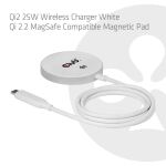 CLUB3D CAC-3026 Qi2 25W kabelloses Ladegerät Weiß Qi 2.2 MagSafe-kompatibles Magnetpad