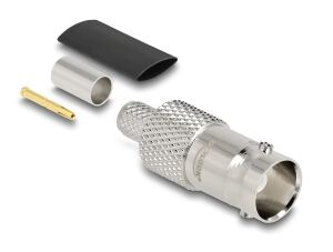 DeLOCK BNC Buchse zum Crimpen RG-59 mit passendem Schrumpfschlauch