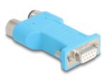 DeLOCK D-Sub 9 Buchse zu M12 Stecker und Buchse 5 Pin A-kodiert CAN Bus Verteiler 180° blau