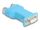 DeLOCK D-Sub 9 Buchse zu M12 Stecker und Buchse 5 Pin A-kodiert CAN Bus Verteiler 180° blau