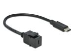 DELOCK Keystone Modul USB 5 Gbps Typ-C St. mit Kabel 25cm