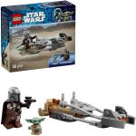 Lego Star Wars Der Mandalorianer und Grogu auf Bike--75436