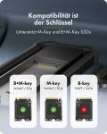 ICY BOX M.2 NVMe/SATA SSD Enclosure staub- und stoßfest