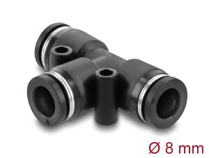 DeLOCK Pneumatik Steckverbinder 8 mm mit zwei Befestigungslöchern T-Form