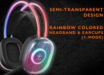 Deltaco Gaming GAM-186 Kopfhörer & Headset Kabelgebunden Kopfband USB Typ-A Schwarz, Transparent