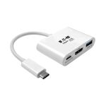 Tripp Lite U444-06N-HU-C USB-C zu HDMI Adapter mit USB 3.x (5 Gbps) Nabenanschluss und PD-Aufladung, HDCP, Weiß